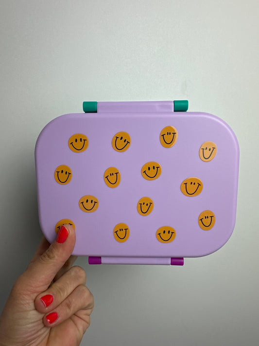 BROTDOSE MIT HERAUSNEHMBAREM  EINSATZ • SMILE FLIEDER GRÜN  VIOLETT