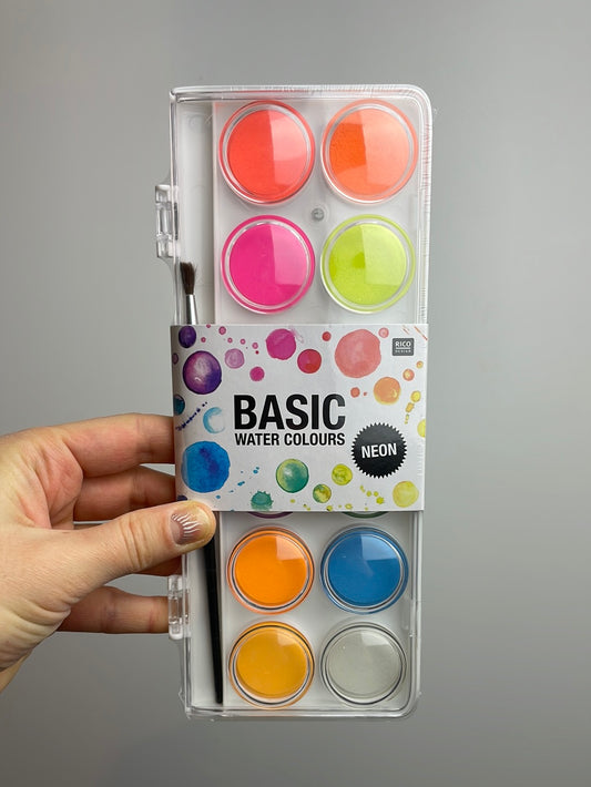Basic Neon Water Colours Wasserfarbkasten 12 Farben