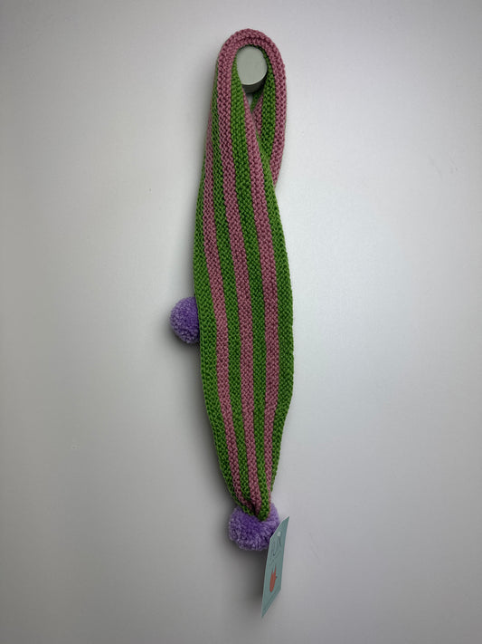 Merinoschal • Stripes & Bommel • handmade by fUXvintage