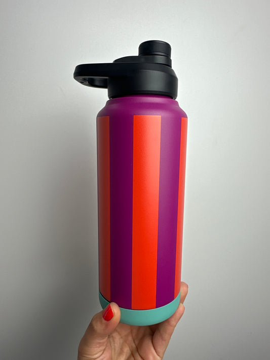 TRINKFLASCHE STRIPES • FUCHSIA FEUERROT PETROL • 1000 ML