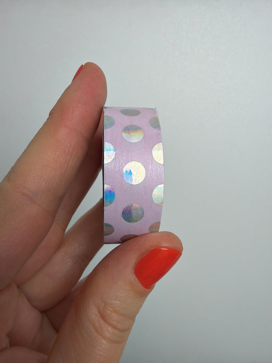 Washi Tape • Punkte irisierend Rosa • 1,5cm 10m