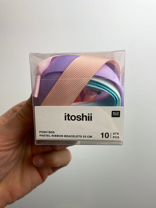 itoshii - Ponii Beads Ripsband Armbänder Pastell 10 Stück