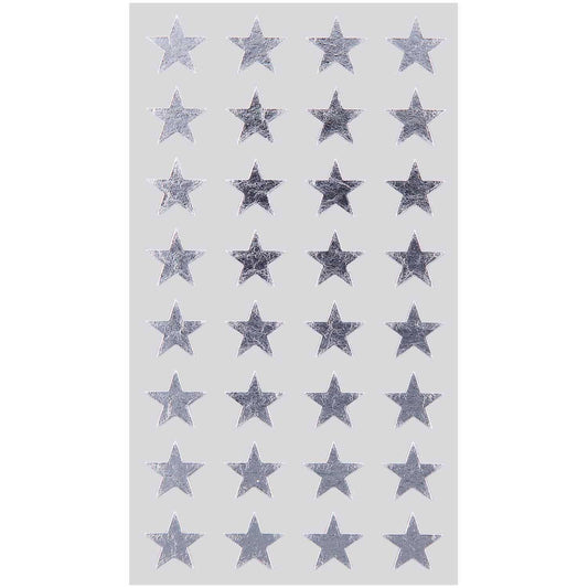 PAPER POETRY • STICKER STERNE SILBER • 13MM 4 BOGEN