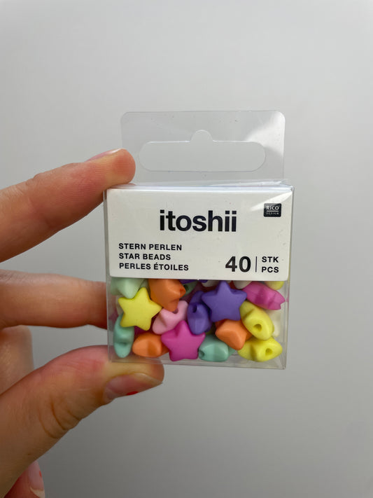 itoshii • Stern Perlen pastell • 11x6mm 40 Stück