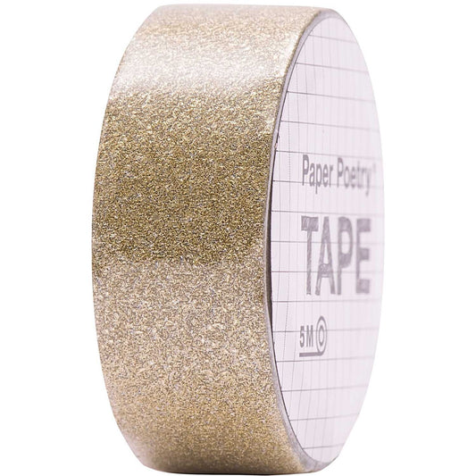 WASHI TAPE • GLITTER GOLD • 1,5CM x 5M