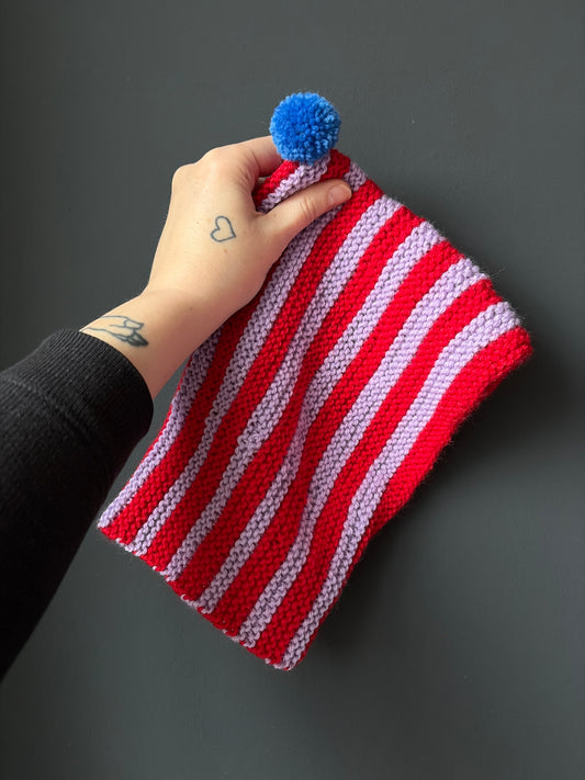 Schlupfmütze • Stripes &  Bommel  • handmade by fUXvintage
