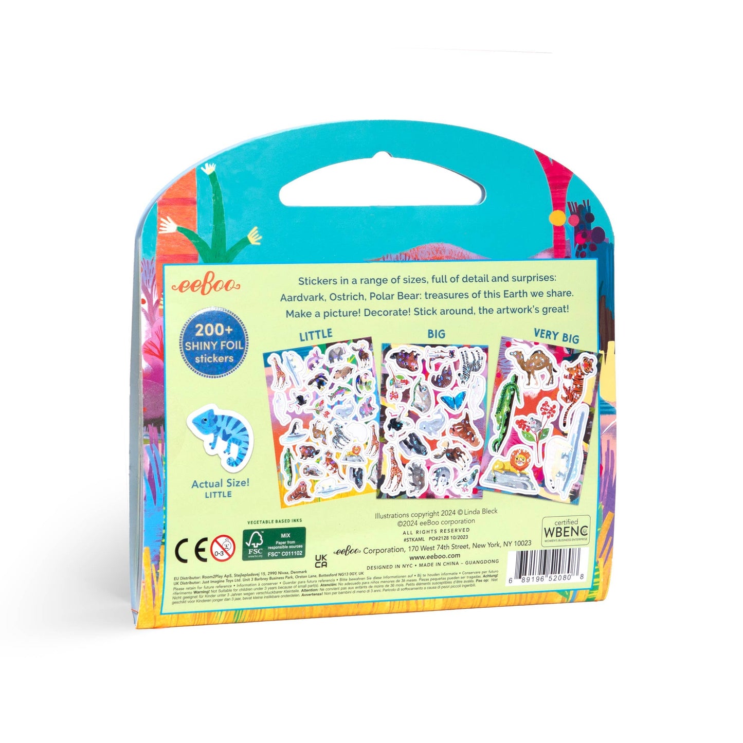 Wunderbares Stickerbuch mit glänzenden Tieren