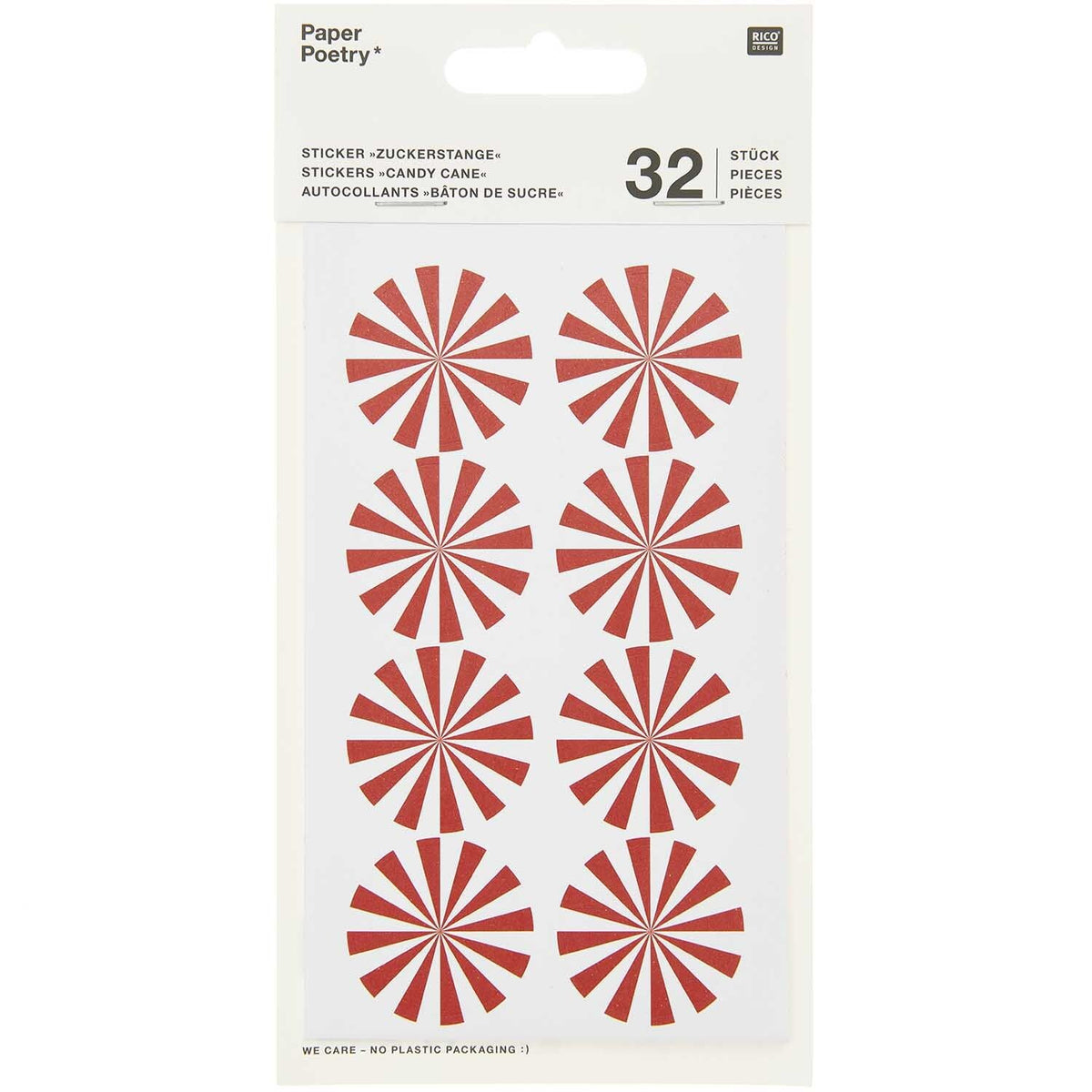 PAPER POETRY • STICKER ZUCKERSTANGE • 4 BLATT