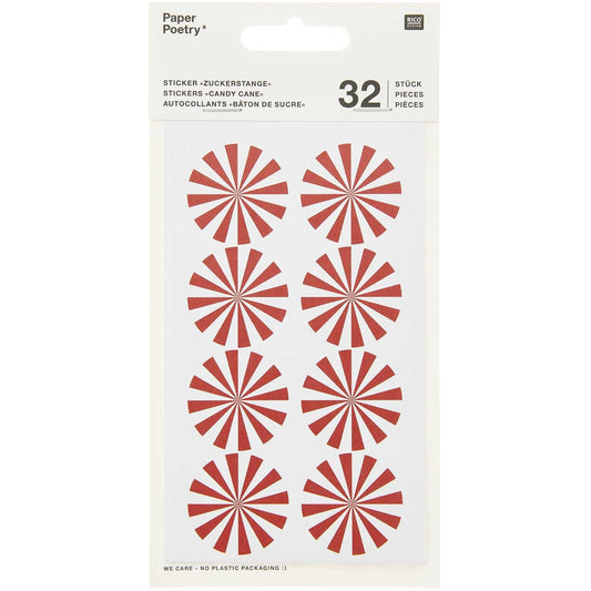 PAPER POETRY • STICKER CHRISTMAS ROT WEIß • 4 BLATT