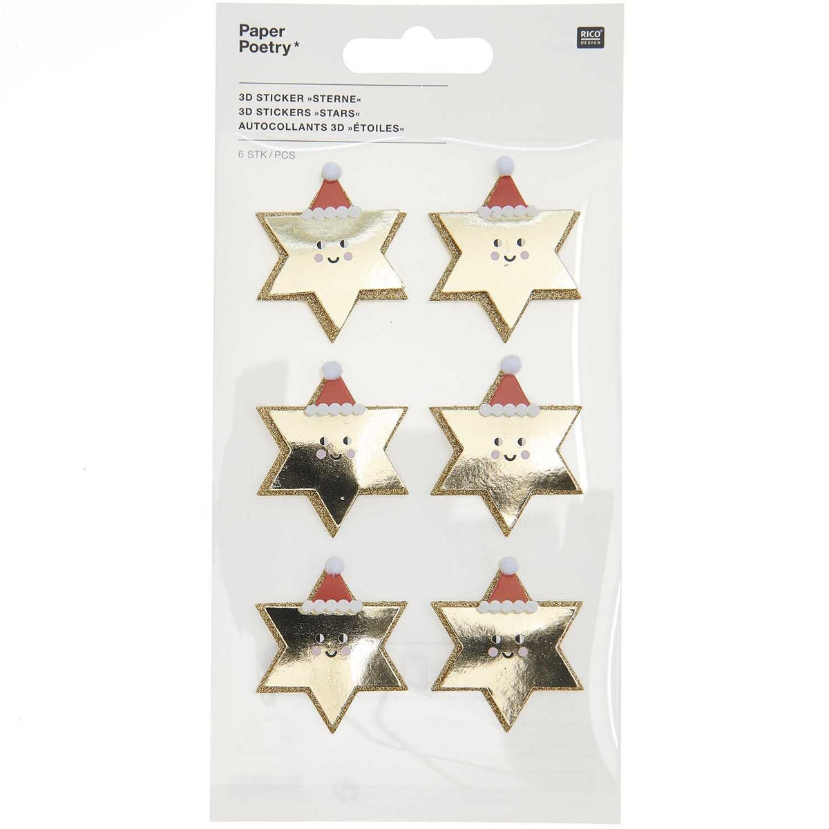 PAPER POETRY • 3D STICKER STERNE • 1 BLATT
