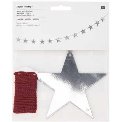 PAPER POETRY • GIRLANDE STERNE SILBER •  3M
