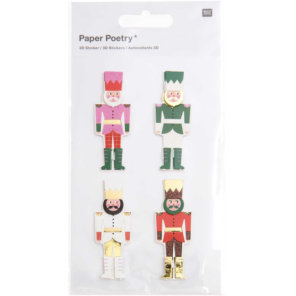 PAPER POETRY • 3D STICKER NUSSKNACKER • 1 BLATT