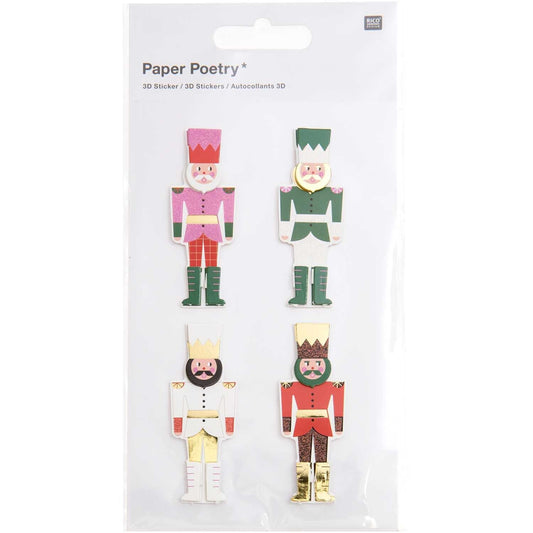 PAPER POETRY • 3D STICKER NUSSKNACKER • 1 BLATT