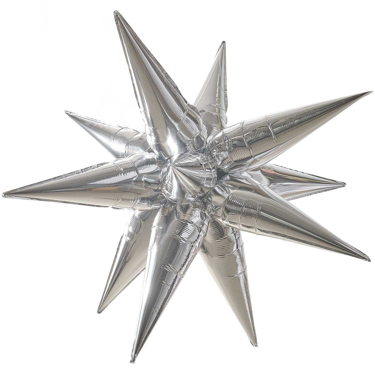 FOLIENBALLON • 3D-STERN SILBER • 102 CM