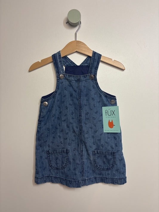 Jeans Latzkleid •  80 • h&m