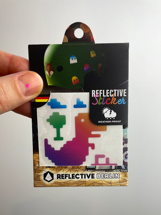 Reflective Sticker • T-Rex Rainbow