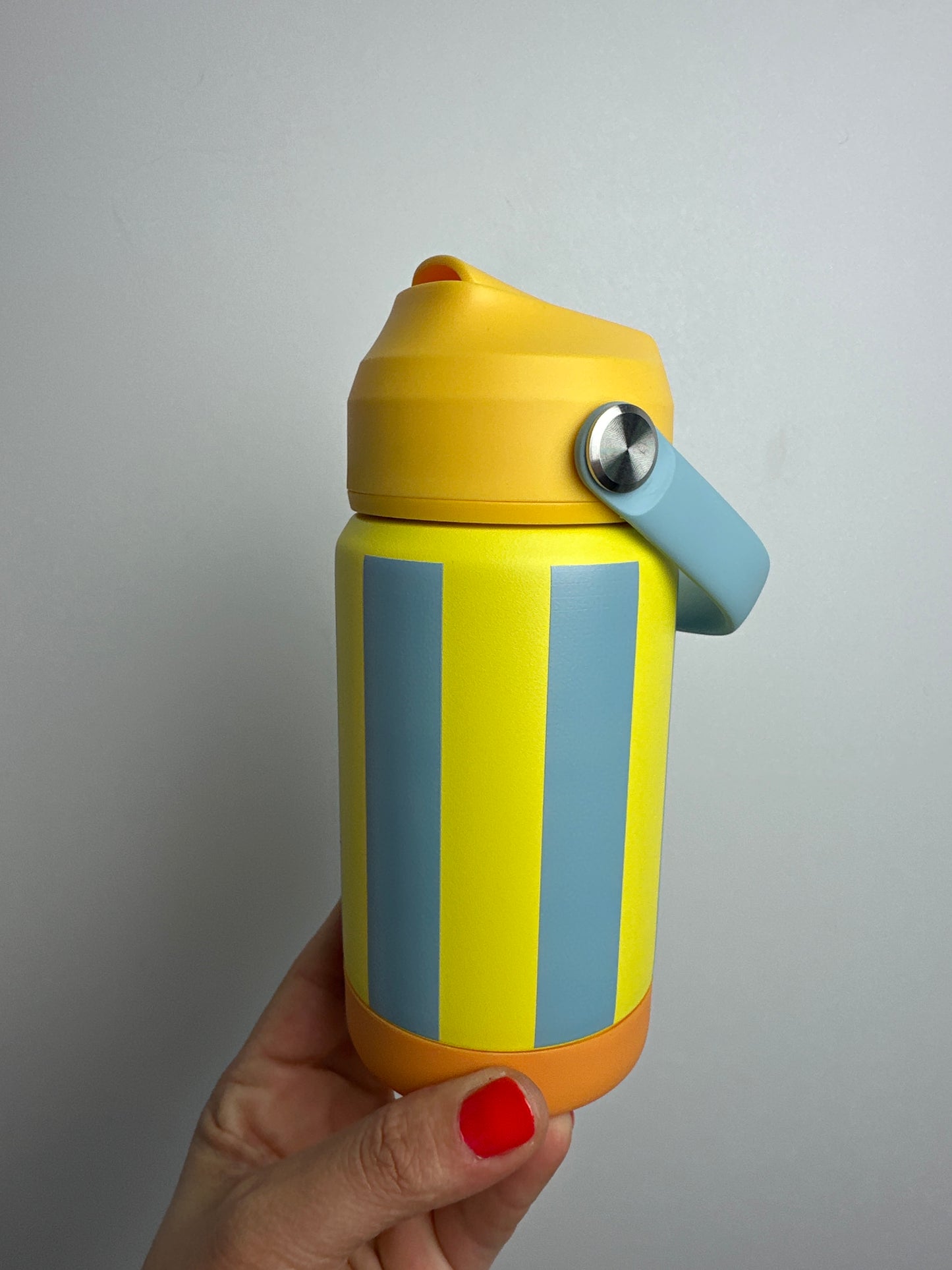 TRINKFLASCHE STRIPES • GELB HELLBLAU • 350 ML