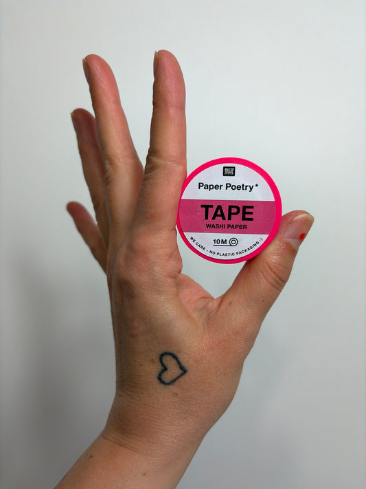 PAPER POETRY • WASHI TAPE NEONPINK • 15MM x 3M