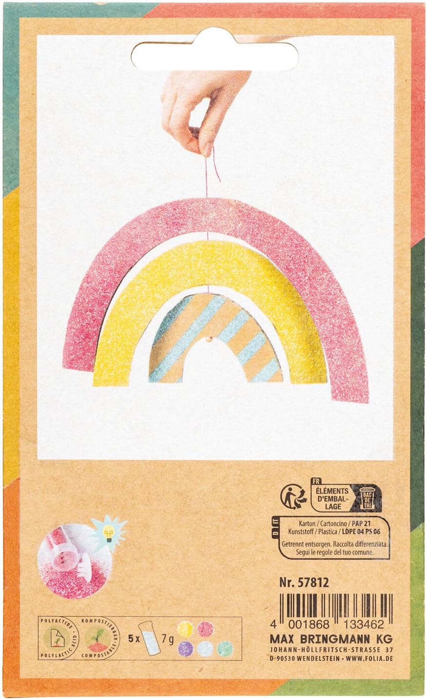 FOLIA • BIO GLITTER MIX • RAINBOW • 5 DOSEN À 7 GRAMM