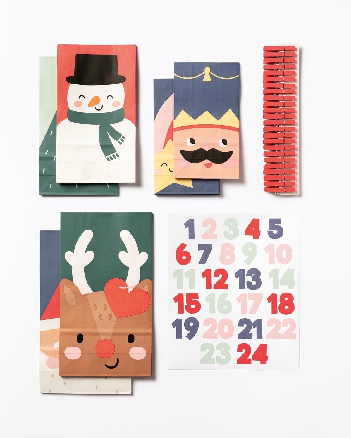 FOLIA • ADVENTSKALENDER SET • SANTA & FRIENDS • 72 TEILE
