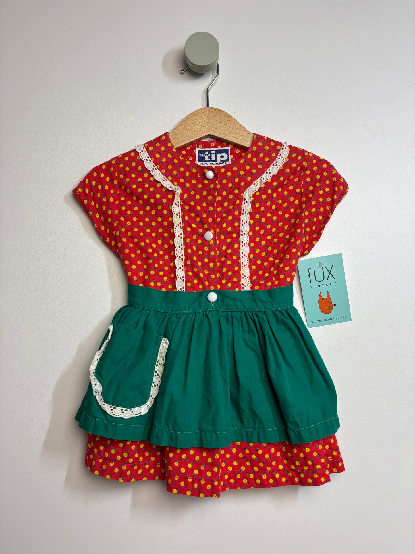 Kleid Blümchen mit Schürze • 74 • true vintage