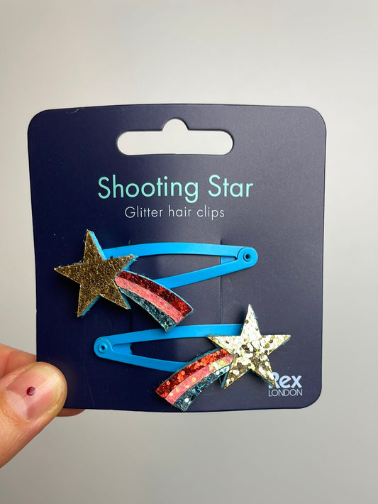 Glitzer Sternschnuppe Haarspangen • Shooting Star • 2er Set