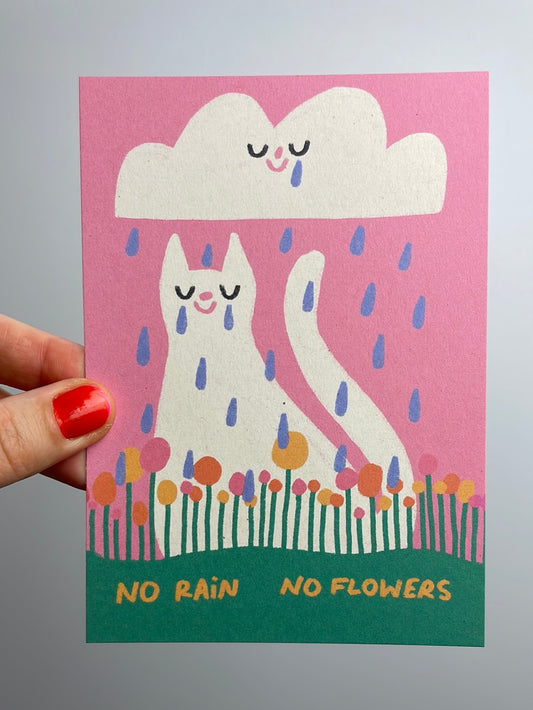 No Rain No Flowers • Postkarte