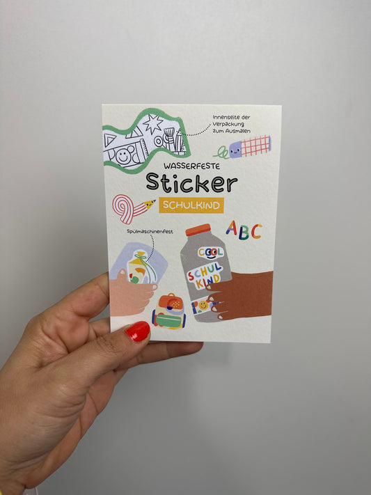 WASSER- UND SPÜLMASCHINENFESTE STICKER • SCHULKIND