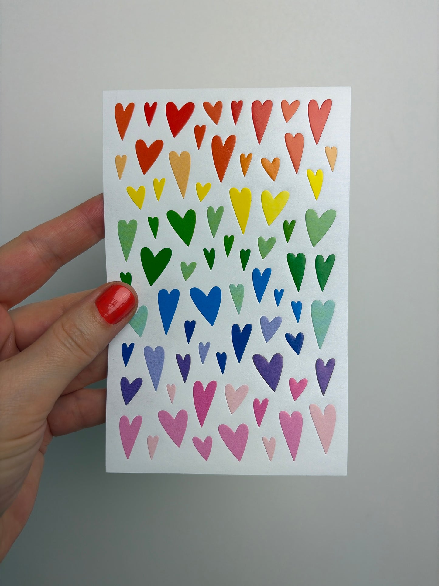 Paper Poetry • Sticker Herzen mehrfarbig verformt • 10x19cm • 4 Bogen