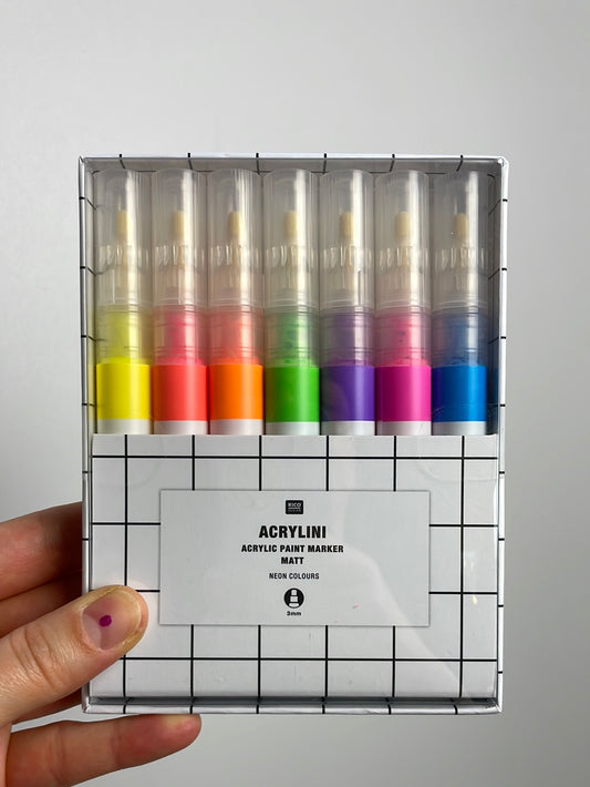 Acrylini Marker Set • Neon Colours • 7 Farben