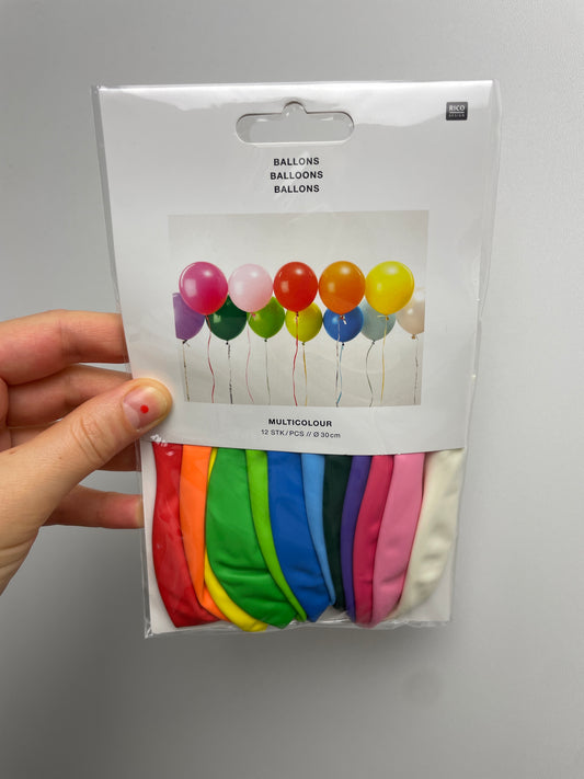 Luftballon Mix mehrfarbig • 30cm • 12 Stück