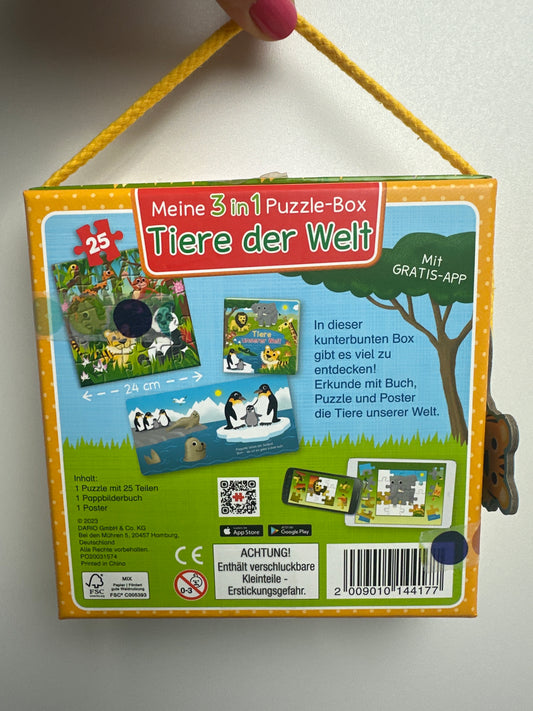 Meine 3 in 1 Puzzlebox •Tiere der Welt • dario