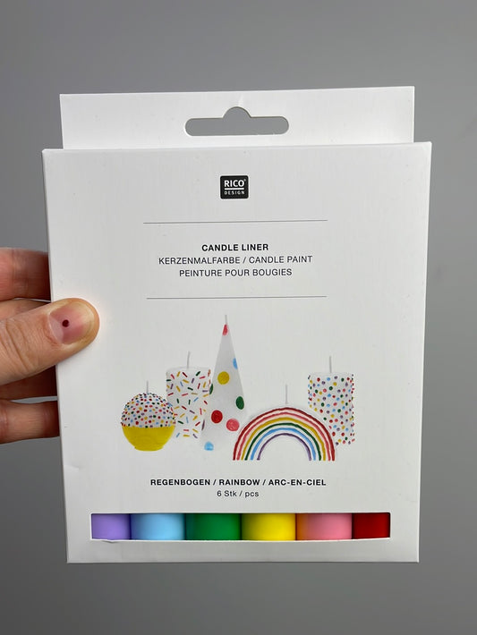 Candle Liner • Kerzenmalfarbe Set Regenbogen 6 Stück à 30ml