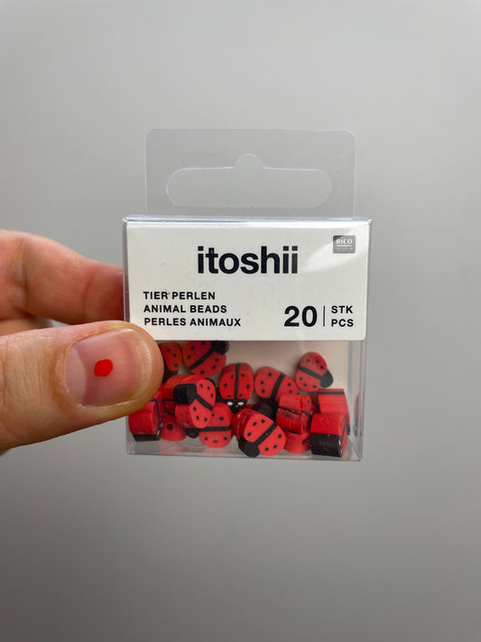 itoshii • Marienkäfer Perlen • 11mm 20 Stück