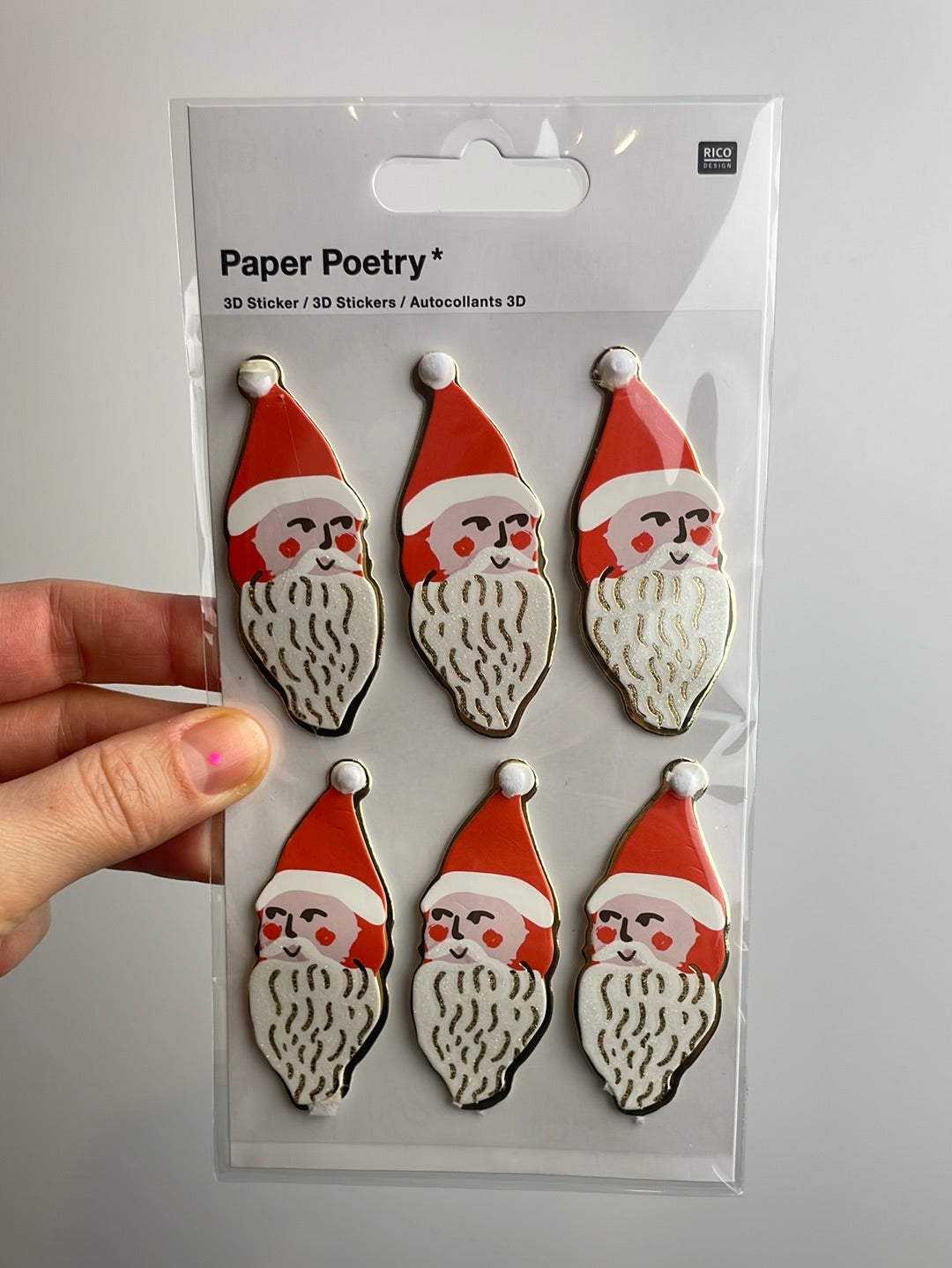 Paper Poetry • 3D Sticker Nostalgic Christmas Nikoläuse rot-weiß