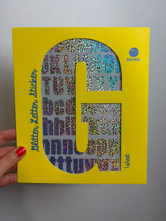 BUCHSTABENSTICKER • GLITZER SILBER