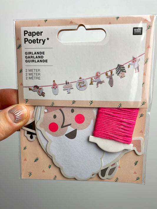 Paper Poetry Girlande Jolly Christmas pastell 2m