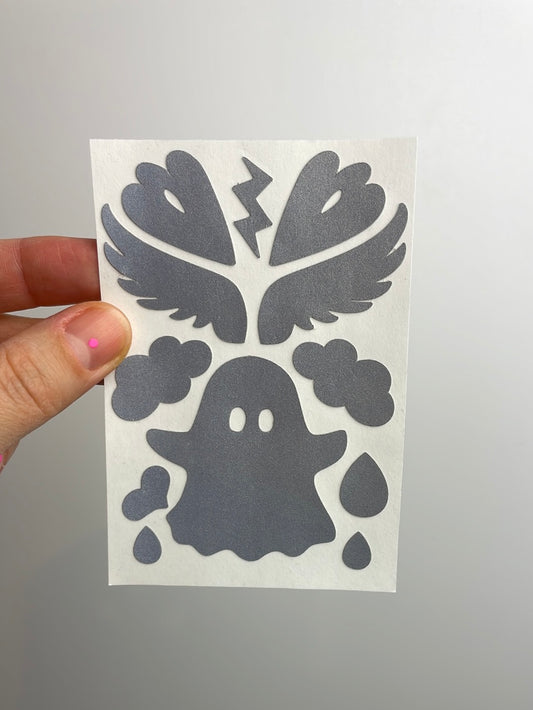 Reflective Textil Sticker • Spooky Silver