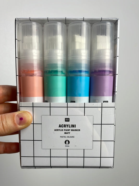 Acrylini Marker XL Set • Pastel Colours • 4 Farben