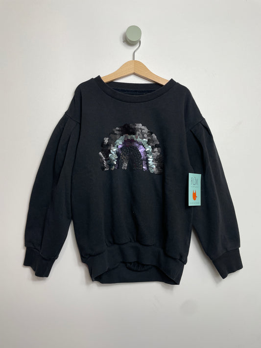 Sweatshirt Puffärmel & Regenbogen • 128 • next