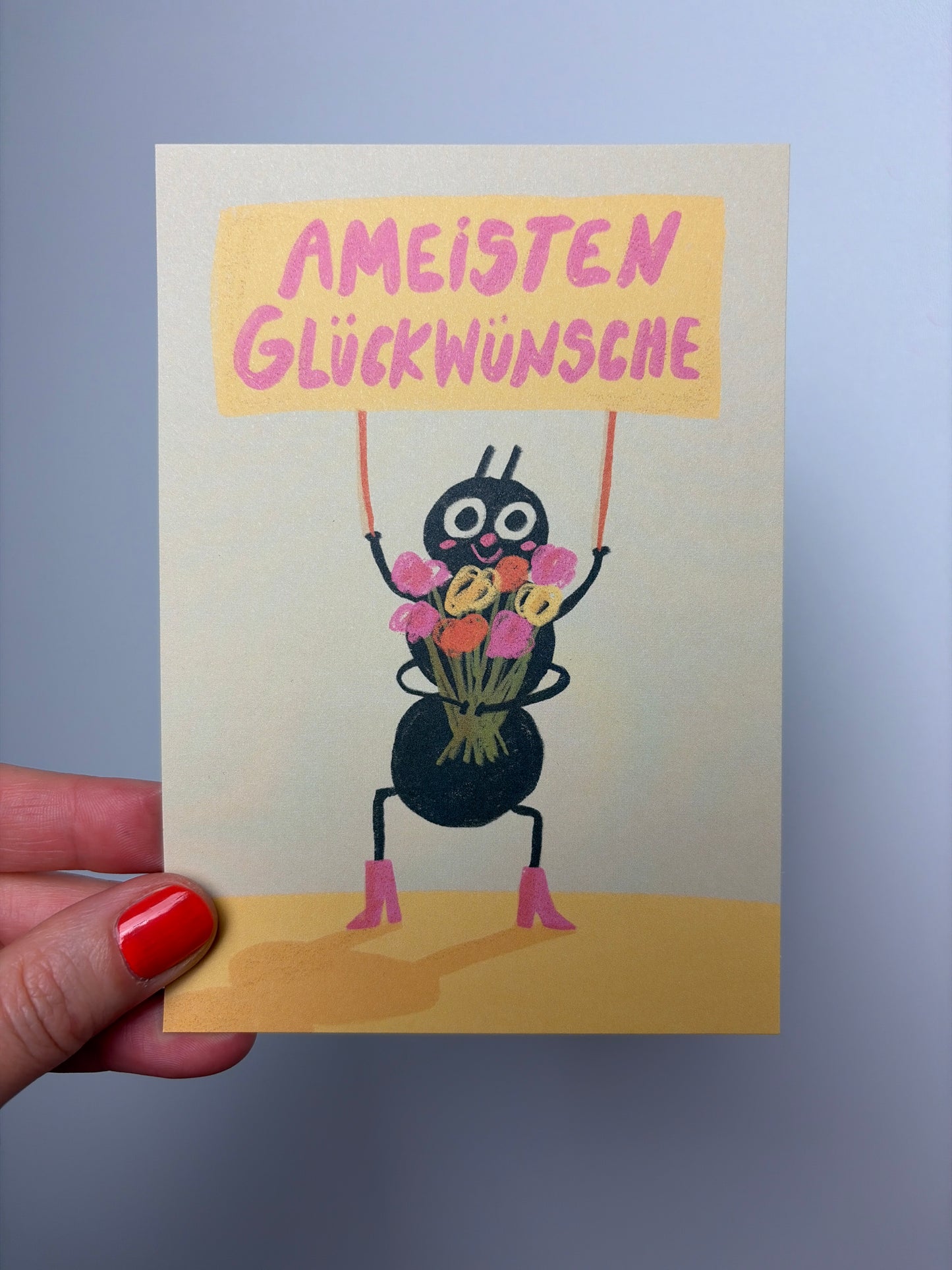 AMEISTEN GLÜCKWÜNSCHE • POSTKARTE