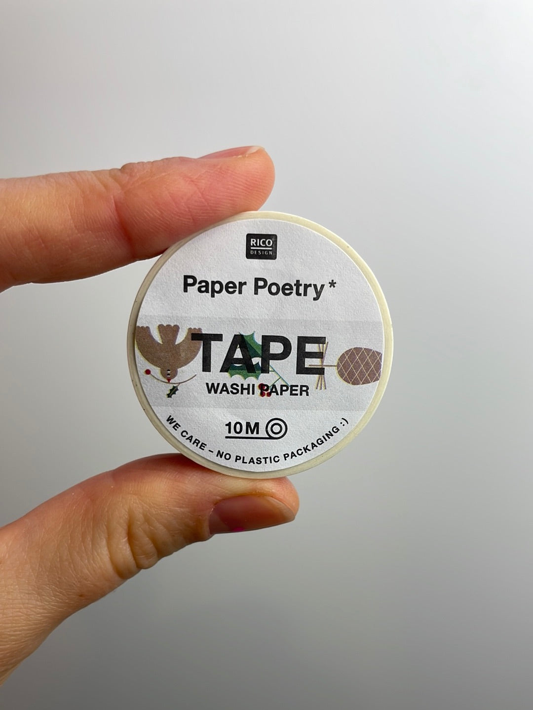 Paper Poetry • Tape Weihnachtsmotive weiß 1,5cm 10m