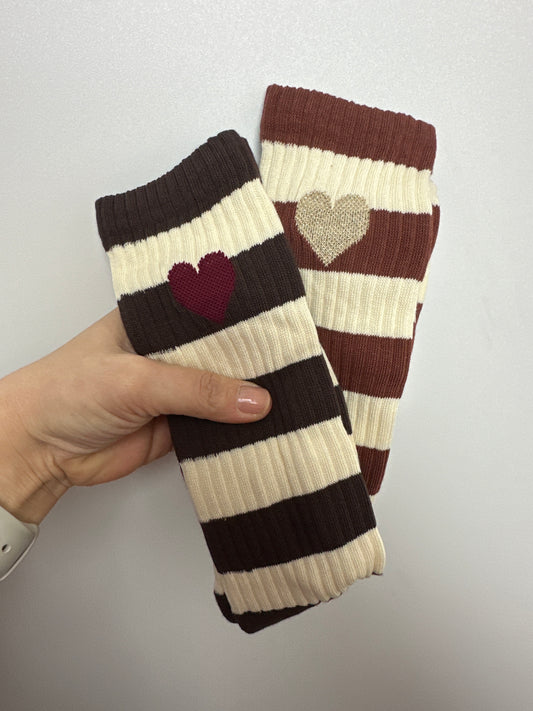 Socken STRIPES OF LOVE • 2 Pack • rust gold & dark chocolate
