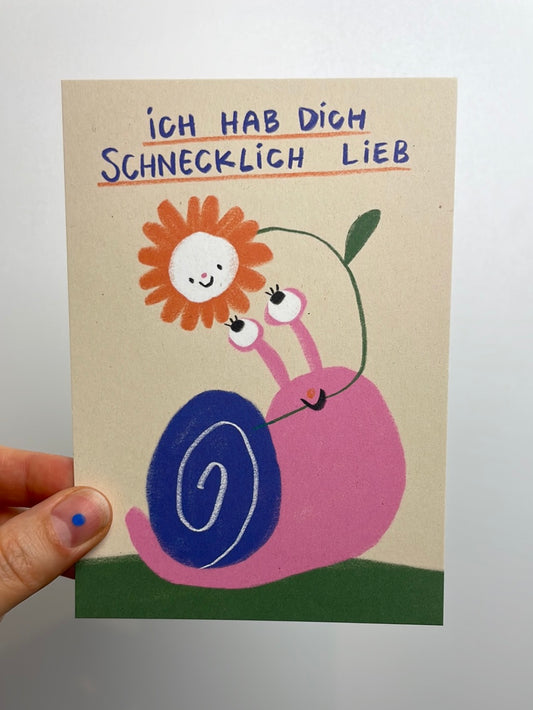 ich hab dich schnecklich lieb • Postkarte