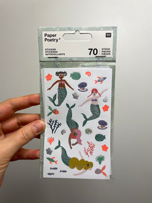 Paper Poetry • Sticker Mermaid Meerjungfrauen • 70 Stück
