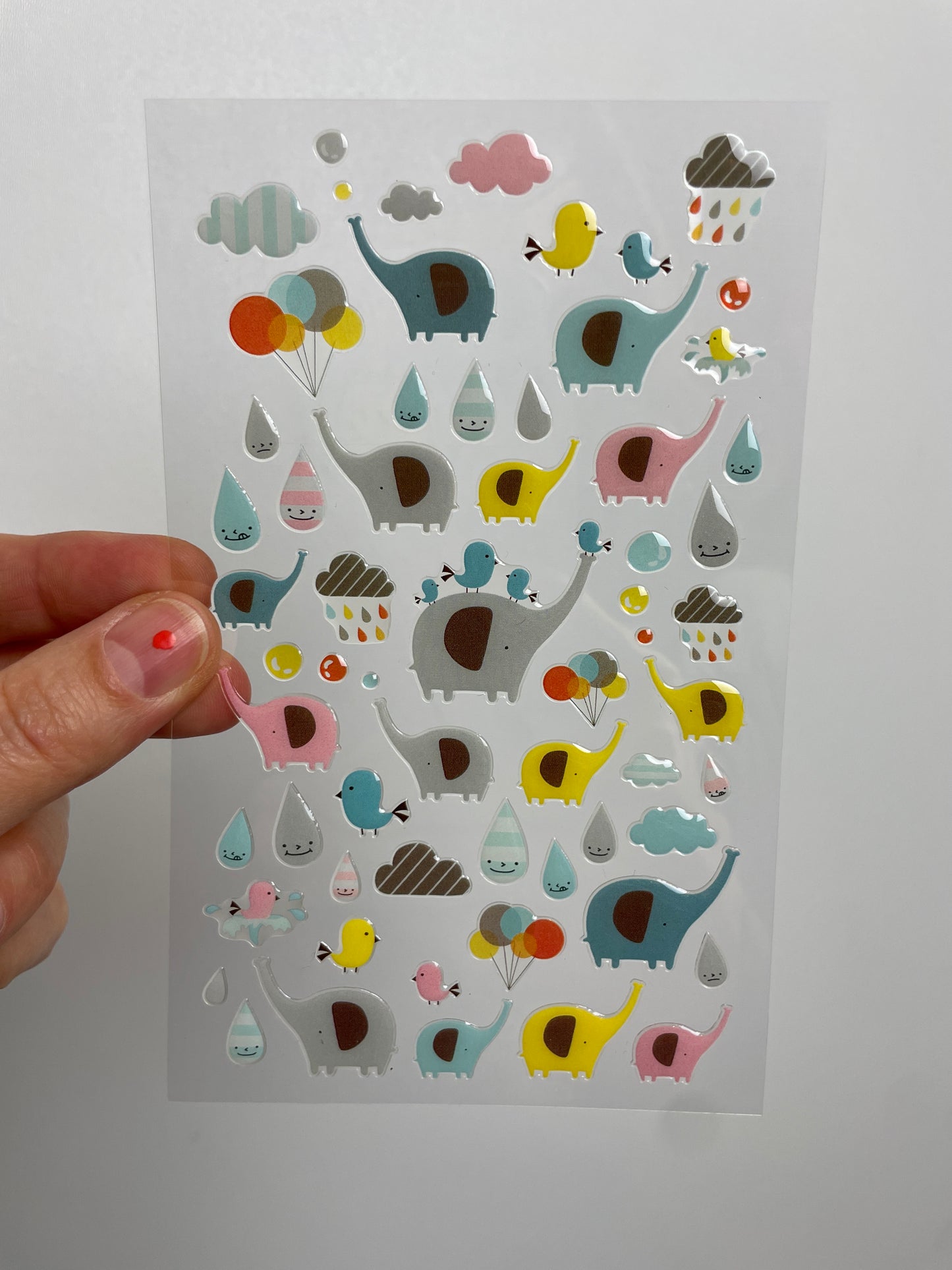 3D Sticker • Elephant Rain Party
