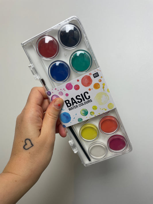 Basic Water Colours Wasserfarbkasten 12 Farben