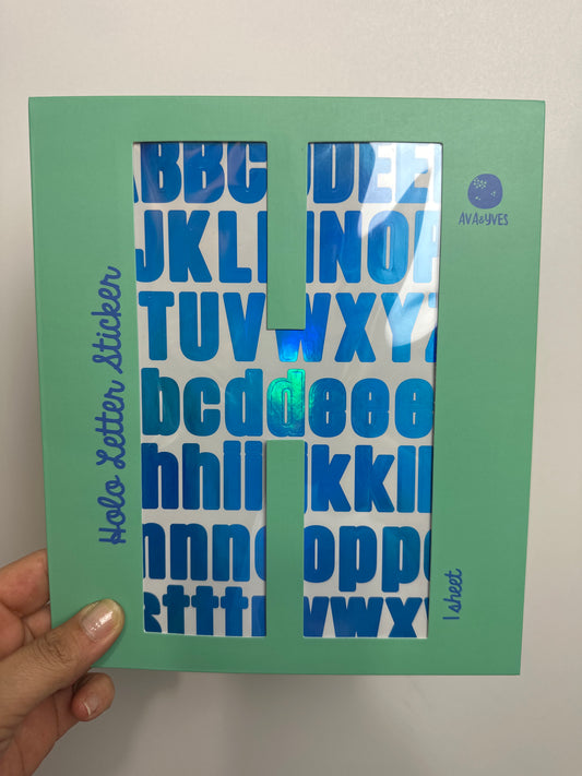 BUCHSTABENSTICKER • HOLO BLAU