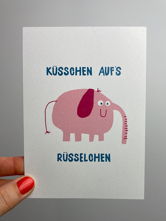 küsschen aufs rüsselchen • Postkarte