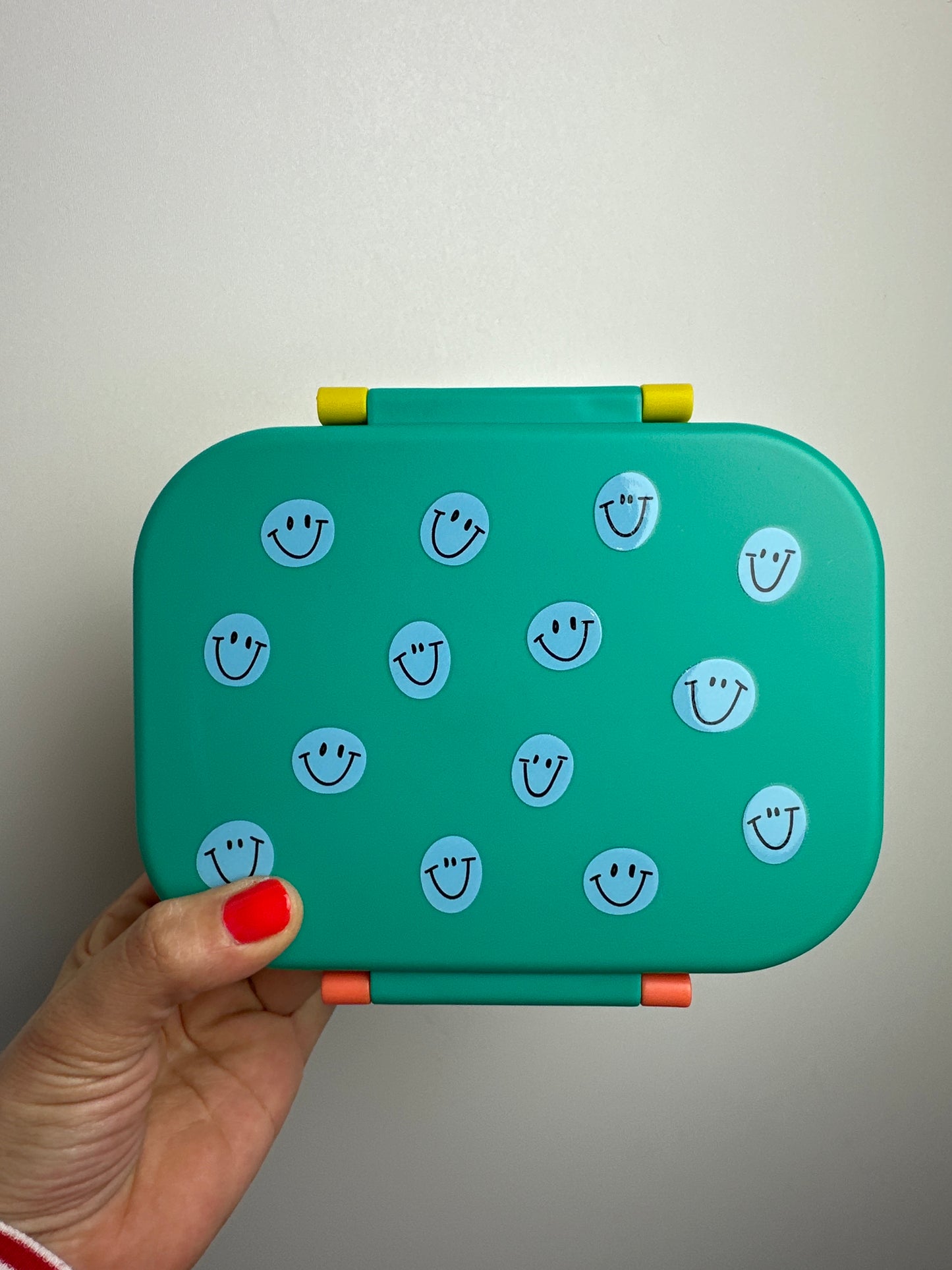 BROTDOSE MIT HERAUSNEHMBAREM  EINSATZ • GRÜN OCKER HELLBLAU